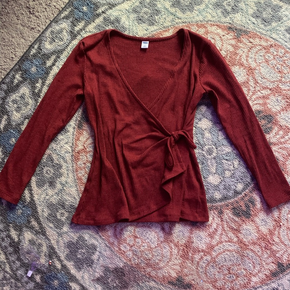 Old Navy Front Tie Long Sleeved Shirt